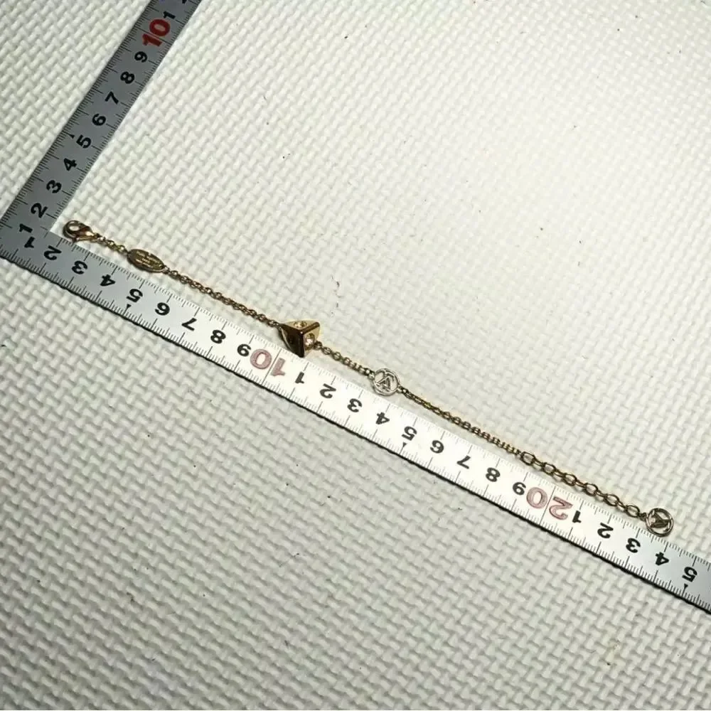 LOUIS VUITTON Bracelet Metal Rhinestones L19.5cm  Authentic